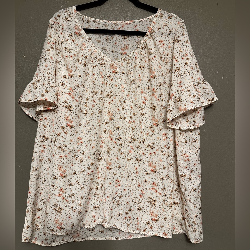 Floral White Blouse